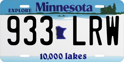 MN license plate 933LRW