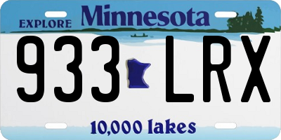 MN license plate 933LRX