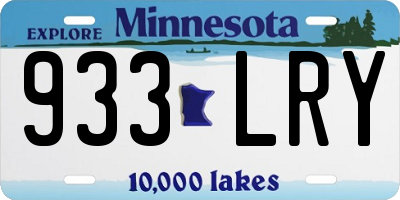 MN license plate 933LRY