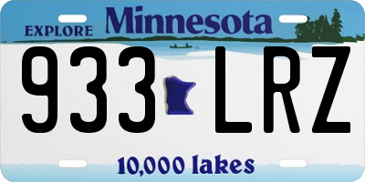 MN license plate 933LRZ
