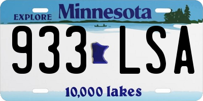 MN license plate 933LSA