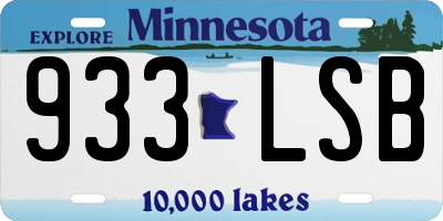 MN license plate 933LSB