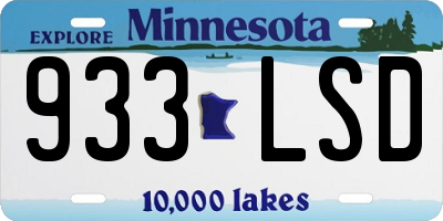 MN license plate 933LSD