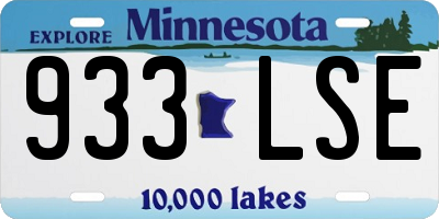 MN license plate 933LSE