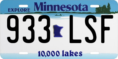 MN license plate 933LSF