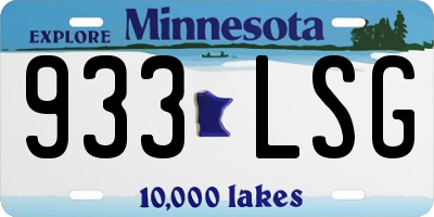 MN license plate 933LSG