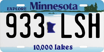MN license plate 933LSH