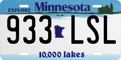 MN license plate 933LSL
