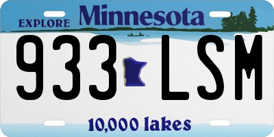 MN license plate 933LSM