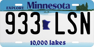 MN license plate 933LSN