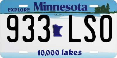 MN license plate 933LSO