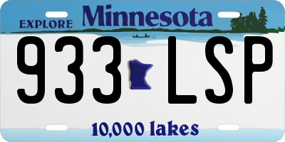 MN license plate 933LSP