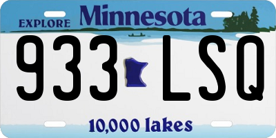 MN license plate 933LSQ