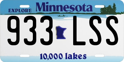 MN license plate 933LSS