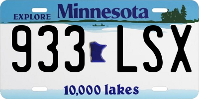 MN license plate 933LSX