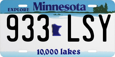MN license plate 933LSY