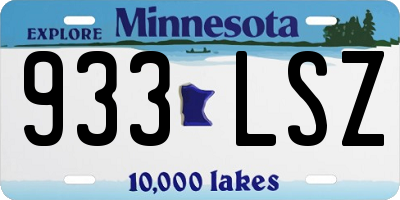 MN license plate 933LSZ