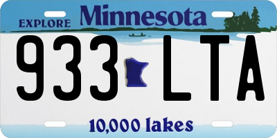 MN license plate 933LTA