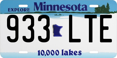 MN license plate 933LTE