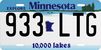 MN license plate 933LTG