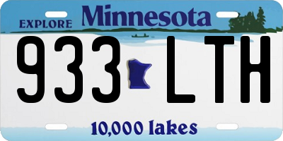 MN license plate 933LTH
