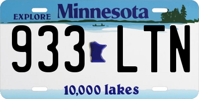 MN license plate 933LTN