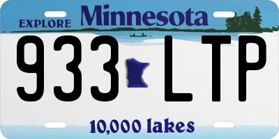 MN license plate 933LTP
