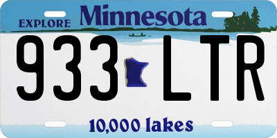 MN license plate 933LTR
