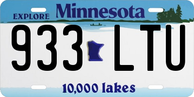 MN license plate 933LTU