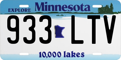 MN license plate 933LTV