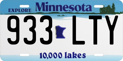 MN license plate 933LTY