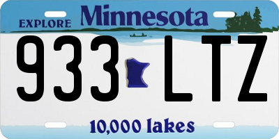 MN license plate 933LTZ