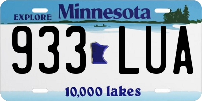 MN license plate 933LUA