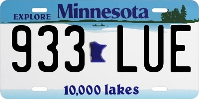 MN license plate 933LUE