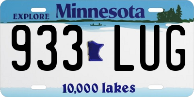 MN license plate 933LUG