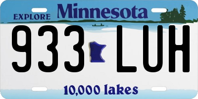 MN license plate 933LUH