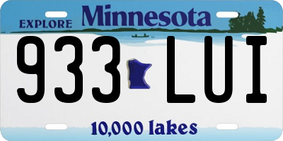 MN license plate 933LUI