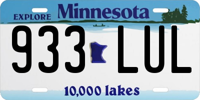MN license plate 933LUL