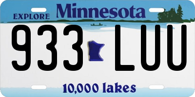 MN license plate 933LUU