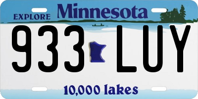 MN license plate 933LUY