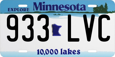 MN license plate 933LVC