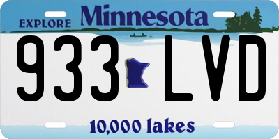 MN license plate 933LVD