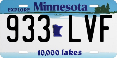 MN license plate 933LVF