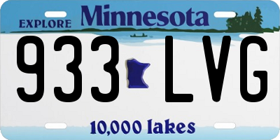 MN license plate 933LVG