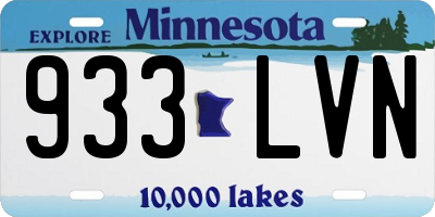 MN license plate 933LVN