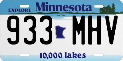 MN license plate 933MHV