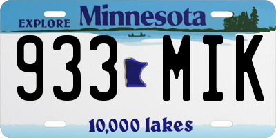 MN license plate 933MIK