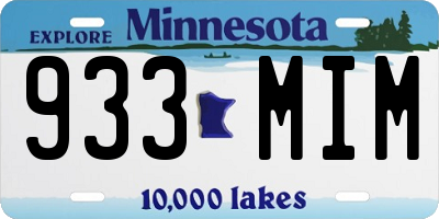 MN license plate 933MIM