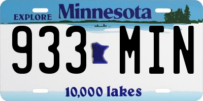 MN license plate 933MIN