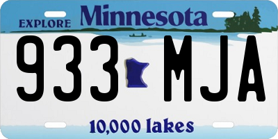 MN license plate 933MJA
